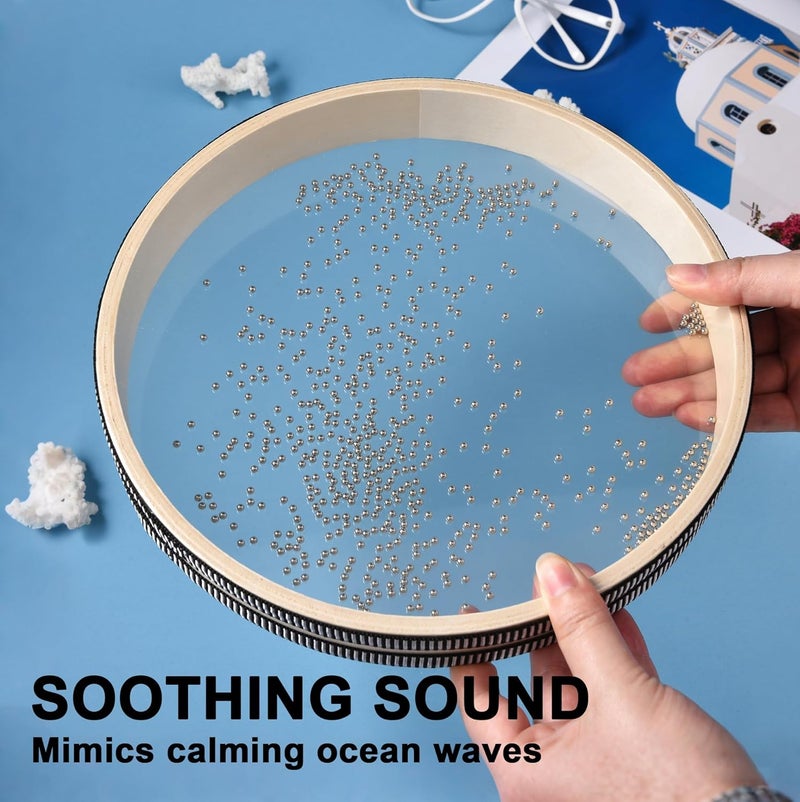 Mihey Wave Bead Ocean Drum, 8 Inch Sea Sound Drum Percussion Instruments for Sound Healing, Sound Therapy and Sound Bath - Image 3